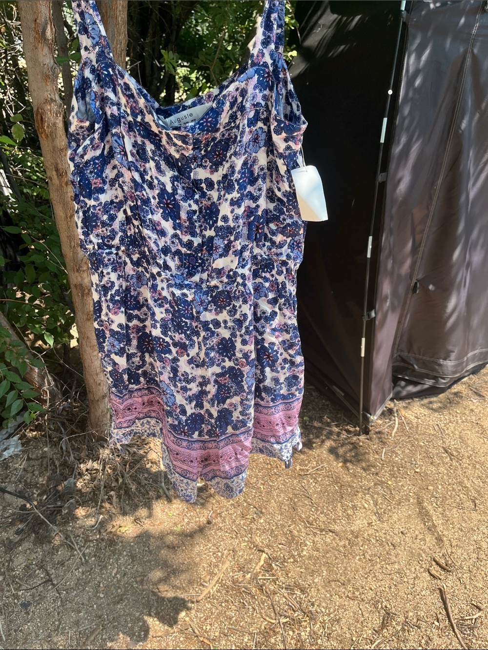 Auguste The Label Blue and Pink Floral Jumpsuit Romper